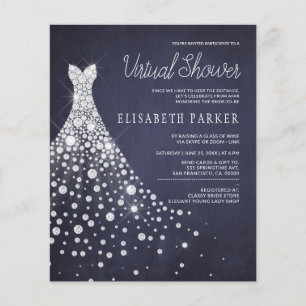 Papier Robe de mariée Navy BUDGET Invitation à une douche