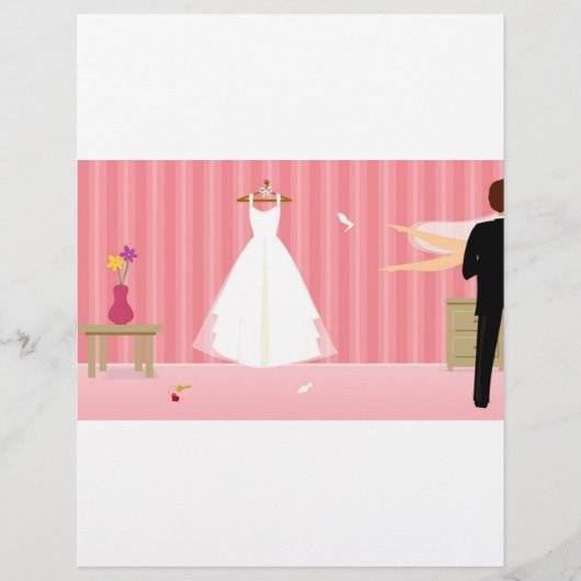 Papier Robe mariage rayée rose (Devant)