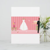 Papier Robe mariage rayée rose (Debout devant)
