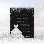 Papier Robe noire à paillettes argentées Budget Sweet 16