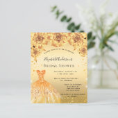 Papier Robe or fleurie nuptiale invitation budget (Debout devant)