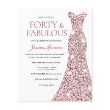 Robe rose Gold Blush 40e anniversaire Invitation b