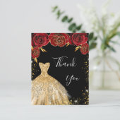 Papier Robe rouge rouge noir robe florale anniversaire me (Debout devant)