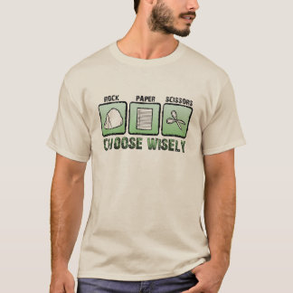Papier - Rock - Scissors; kies Wisely T-shirt