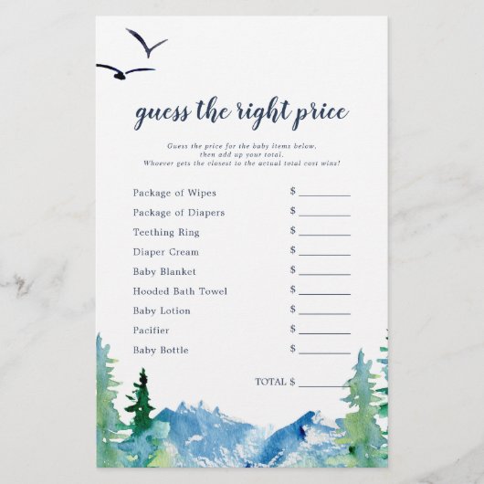 Papier Rocky Mountain Devine le bon jeu de prix (Devant)