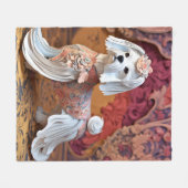 Papier Rococo Maltese pastelkleuren Fleece Deken (Voorkant (Horizontaal))