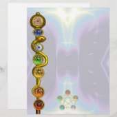 PAPIER RODE D'ASCLEPIUS AVEC 7 CHAKRAS, ÉNERGIE SPIRITUEL (Devant / Derrière)