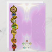 PAPIER RODE D'ASCLEPIUS AVEC 7 CHAKRAS, ÉNERGIE SPIRITUEL (Devant / Derrière)