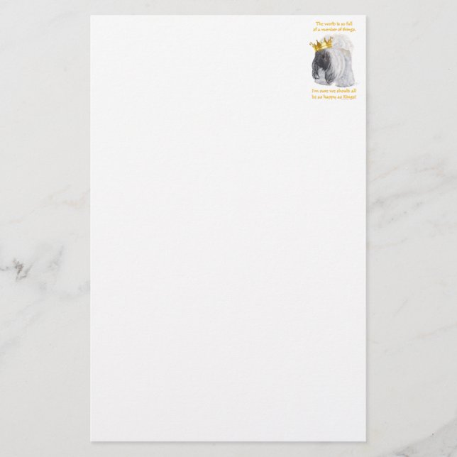 Papier Roi Pékinese Heureux (Devant)