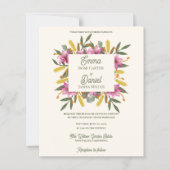 Papier Romantic Blush Pink Lily Botanical Wedding Invite (Devant)