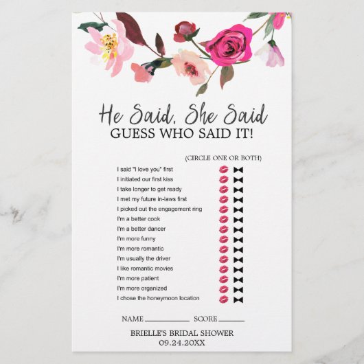 Papier Romantic Fairytale Wreath "He Said She Said" Jeu (Devant)