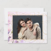Papier Romantic Purple Floral Wedding Photo Save the Date (Dos)