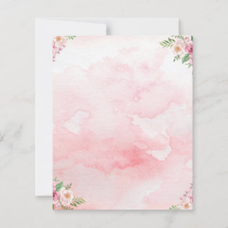 Papier Romantic Rose Corners Watercolor Pink Blank Card