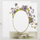 Papier ROMANTİCA MONOGRAM /VIOLET violet vert, crème (Devant / Derrière)