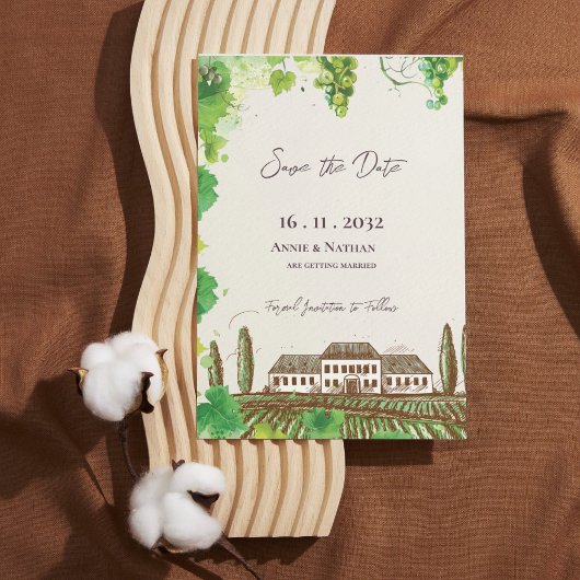 Papier Romantique Grapevine Vignoble Mariage Enregistrer