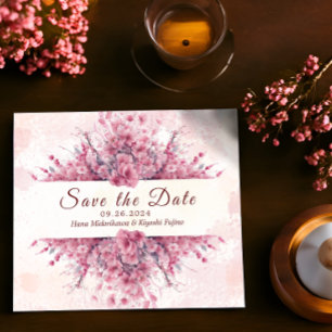 Papier Romantique Japon rose cerise fleurs enregistrer la