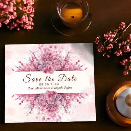 Papier Romantique Japon rose cerise fleurs enregistrer la