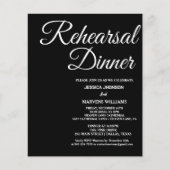 Papier Romantique noir calligraphie répétition dîner invi (Devant)