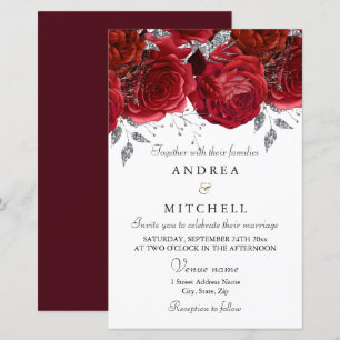 Papier Romantique Red Roses Remise Budget Mariage Inviter