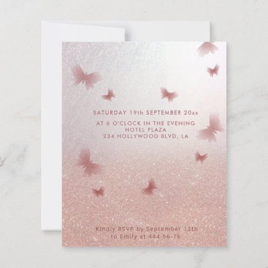 Papier Romantique Rose or parties scintillant  ombre robe (Dos)