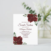 Papier Romantique Rose Rouge Sweet 16 Budget Invitation (Debout devant)