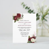Papier Romantique Rouge & Blanc Sur un budget Mariage Inv (Debout devant)
