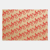 papier rood wit script vrolijk kerstfeest inpakpapier vel (Voorkant)