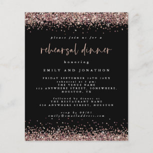 PAPIER Roos Glitter Black Rehearsal Dinner Invit Flyer