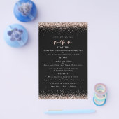 PAPIER | Roos Gold Glitter Wedding Black Menu (Enkel)