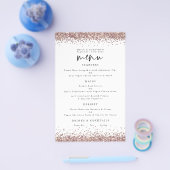 PAPIER | Roos Gold Glitter Wedding White Menu (Enkel)