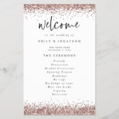 PAPIER | Roos Gold Glitter White Wedding Programme Flyer (Voorkant)