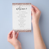 PAPIER | Roos Gold Glitter White Wedding Programme Flyer (Hand)