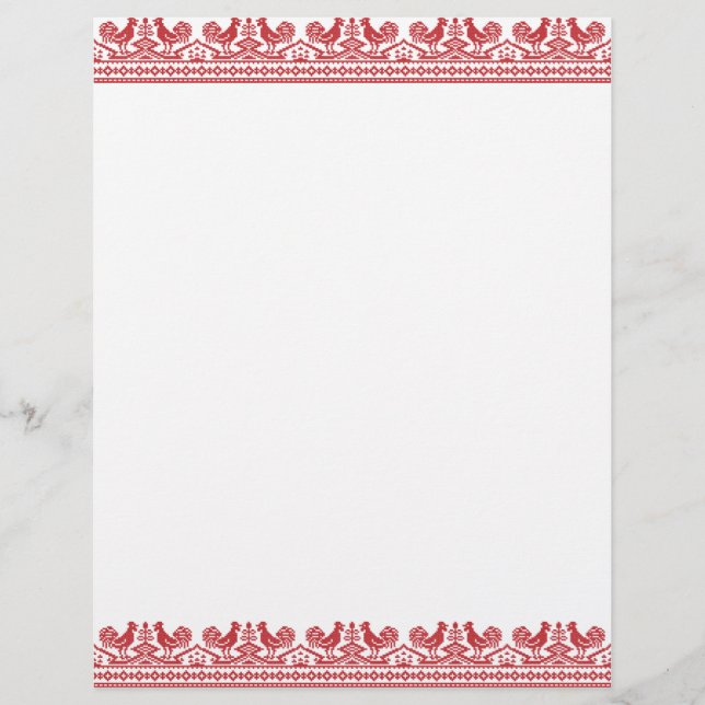 Papier Rooster cross-stitch (Devant)