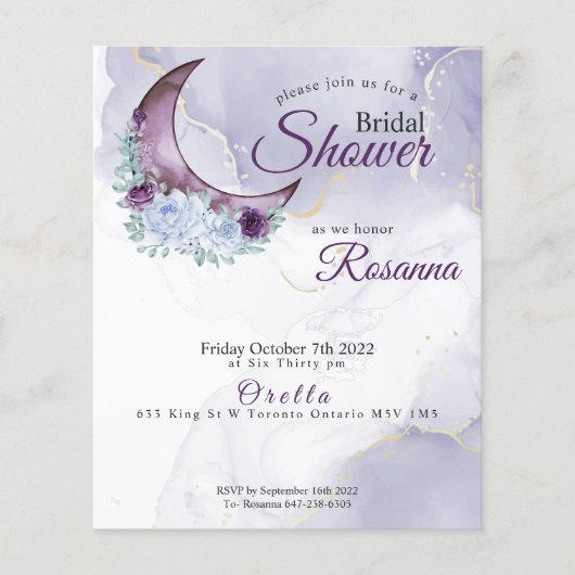 Papier Rosanna-2 Rustique Croissant Lune Violet (Devant)