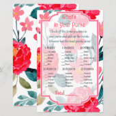 Papier Rose aquarelle Qu'est-ce que votre sac à main (Devant / Derrière)