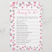 Papier Rose & Argent Connaissez-Vous Bien Le Quiz De Momm (Devant / Derrière)