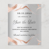 Papier Rose argent or QR budget mariage enregistrer la da (Devant)