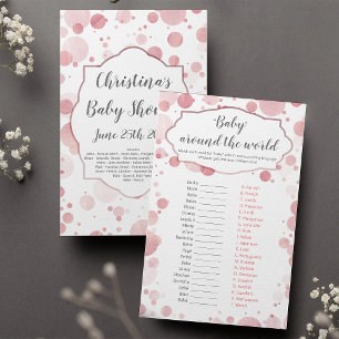 Papier Rose "Baby around the world" Glam Baby shower Jeu