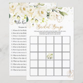 Papier Rose Blanche Bingo de mariage/Qui connaît le mieux (Devant / Derrière)
