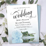 Papier Rose bleu simple Faire-part de mariage BUDGET<br><div class="desc">Ce faire-part de mariage économique simple mais beau dispose d'un design élégant avec une seule longue tige bleu poussiéreux ou bleu poudreux pâle couleur rose et élégant script calligraphie. Avec un prix abordable bas,  cet invitation est la solution parfaite pour l'élégance et la grâce sans casser la banque.</div>