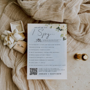 Papier Rose Bleue et Blanche "I Spy" Jeu Mariage