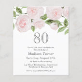 Papier Rose Blush | 80e Invitation d'anniversaire du budg (Devant)