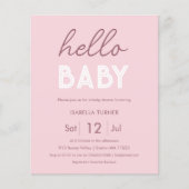 Papier Rose | Bonjour bébé | Invitation Baby shower (Devant)