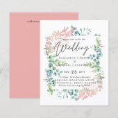 Papier Rose botanique Gold Sage Mariage botanique Budget (Devant / Derrière)