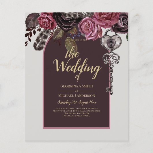 Papier ROSE BOTHIQUE Bourgogne Mariage de automne (Devant)