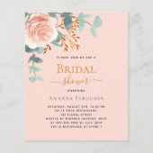 Papier Rose budget de pêche en or Poudre nuptiale invitat (Devant)