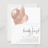 Papier Rose Budget Gold Ballons Script 21st Party Invitat (Devant)