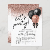 Papier Rose Budget Gold Black Parties scintillant Balloon (Devant / Derrière)