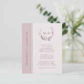 Papier Rose Budget Gold Blush Monogram Mariage Invitation (Debout devant)