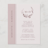 Papier Rose Budget Gold Blush Monogram Mariage Invitation (Devant)